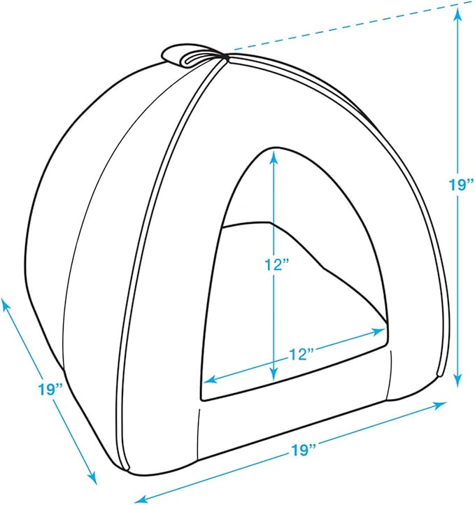 Best Pet Supplies Cat Bed for Indoor Cat, Domed Tent House with Removable Pillow, Covered Cat Cave for Small Dog, Puppies and All Breeds of Cats - Brown Linen, 19 x 19 x H:19"