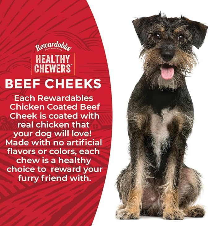 Chicken Coated Beef Cheek Rolls for Dogs - Medium - 5 Pack