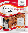 Good ‘n’ Tasty Triple Flavor Wag-A-Toni Bites, Low-Calorie Pasta-Shaped Dog Treats, Made with Real Chicken, Tasty Chicken Liver & Real Peanut Butter, Perfect Reward or Training Treat, 12 oz