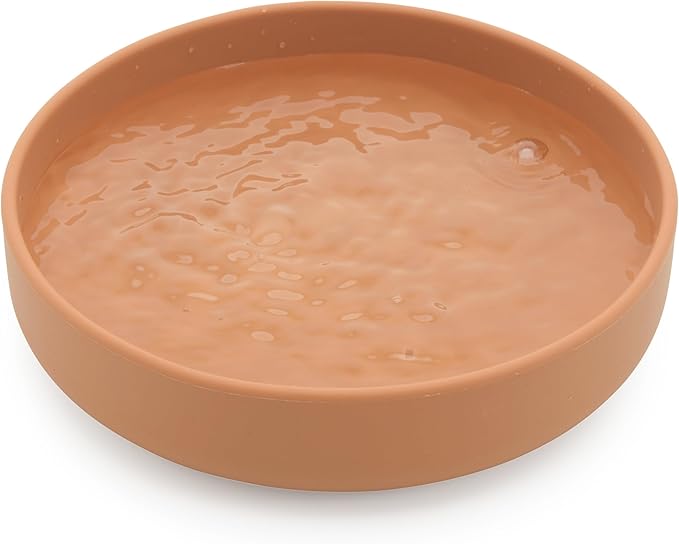 Should We Go? Dog Water Bowl - The Perfect Dish No-Spill, Less Mess Non-Tippable Water & Food Bowl, Silicone with Suction Cup, Fits 2 Cups 6” Across x 1.25” Tall, Ideal for All Pets, Small-Terracotta