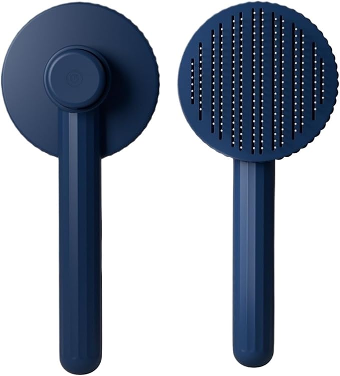 Pet Grooming Comb Steel pin Comb Golden Retriever Teddy pet Supplies pin Comb Dog cat Hair Brush(Candy Comb-Dark Blue)