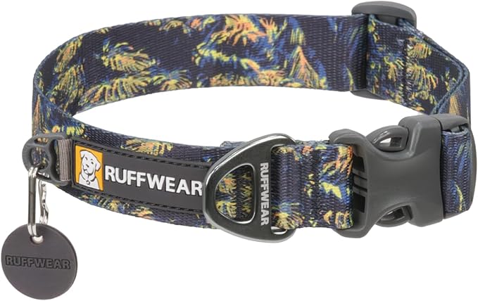 Ruffwear, Front Range Dog Collar, Adjustable Tubelok Webbing, Lightweight, Side Release Buckle, Aluminum V-Ring, Durable for Everyday Use, Deep Jungle, 20"-26"