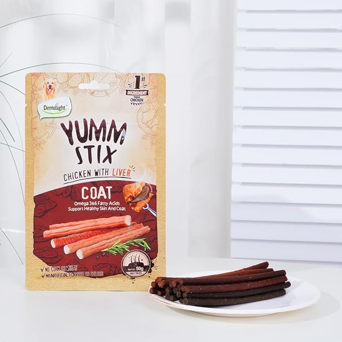 Dog Soft Chewy Treats Yumm Stick, Chicken with Beef/Lamb/Liver/Cheese, High Protein, Energy Support, DHA & Omega 3 & 6