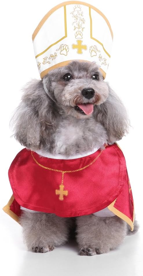 Puppy King Costume Halloween Christmas Funny Party Cosplay Clothes for Cat, Small Dog