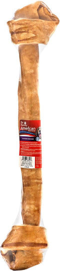 Pet Factory - Chicken Flavor American Beefhide Knotted Bone Dog Chew (20-22 inch) - Natural Long Lasting Chews for Dental Health, Thick Rawhide Dog Bones from USA Cattle
