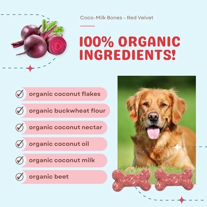 CocoTherapy Coco-Milk Bones Dog Treat (Red Velvet) 6 Oz.