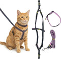 Adjustable Cat Harness, Leash and Collar Set for Medium Cats, Lightweight Breathable Walking Harness with Matching Leash and Bell Collar (Pink, Large)