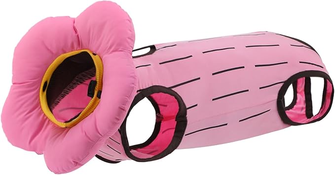 EMUST 2PCS Cat Recovery Suit and Cat Surgery Suit, Cotton Breathable Cats Spay Recovery Suit, Adjustable Cute Flower Neck for Cats 8-16lb(Pink, L)