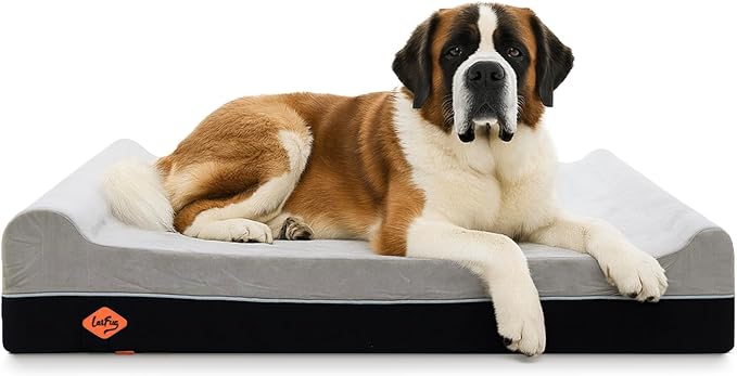 Laifug Orthopedic Memory Foam Extra Large Dog Bed Pillow(60"x48"x10", Slate Grey) Durable Water Proof Liner & Removable Washable Cover & Smart Design