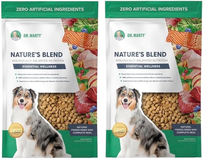 Dr. Marty Nature’s Blend Essential Wellness Freeze-Dried Raw Dog Food 48 oz (2 Pack)