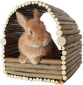 Large Wooden Rabbit Nest Bunny House and Hideouts Small Animal Play Hideaway Hut for Indoor Adult Rabbit Guinea Pig Chinchilla Habitat (Arch)