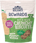 Natural Balance Limited Ingredient Rewards Crunchy Biscuits, Bite-Size Vegetarian Dog Treats for Small-Breed Adult Dogs, Peanut Butter Recipe, 8 Ounce (Pack of 1)