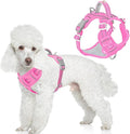 BARKBAY Dog Harness No Pull Oxford with ID Tag Pocket - Heavy Duty, Reflective, Easy Control for Large Dogs(Pink Oxford,XS)