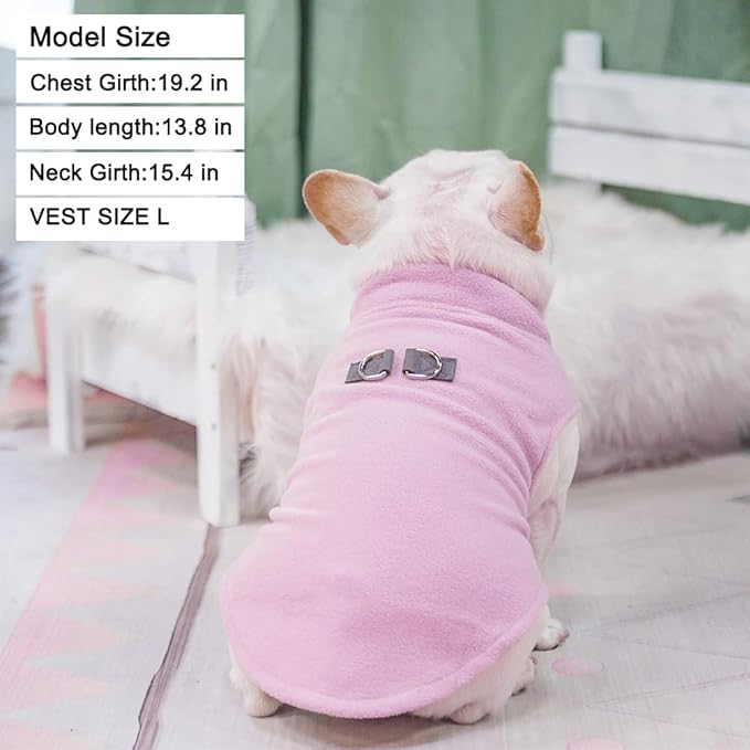 BEAUTYZOO XS Dog Sweaters, Soft Fleece Vest Pullover Dog Jacket with D-Ring Leash Attachment, Warm Winter Dog Clothes Cold Weather Doggy Chihuahua Sweater for Small Dogs Cats Boy or Girl, Pink XSmall