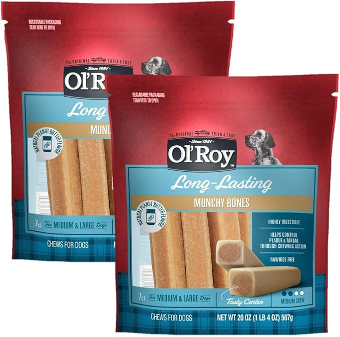 Ol' Roy Munchy Bone Peanut Butter flavor 20 oz 2 pack