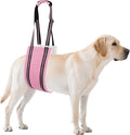 AIITLE Dog Lift Harness for Large Dogs - Adjustable Hind Leg Pet Sling for Elderly/Disabled Dogs, Orthopedic Rehab Aid with Plush Padding & Reflective Straps, Helps Stairs/Car Access (Pink, XL)