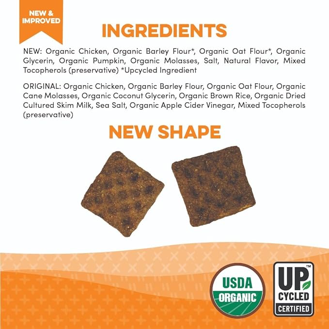 Organic Dog Treats, Sweet Potato, Chicken Flavor, 4 Ounces, USDA Organic, Made in USA, for All Breeds and Ages, Training
