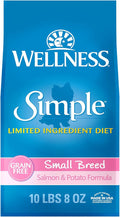 Wellness Simple Limited Ingredient Dry Dog Food for Sensitive Stomachs, Supports Skin & Coat, Small Breed, Grain-Free, Natural, Salmon & Potato Recipe, (10.5-Pound Bag)