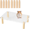 mini&moe Hamster Platform - Adjustable Heigh Small Animal Play Plastic Waterproof & Chewproof Platform for Exercise Wheel Food Bowl Water Bottle and Other Cage Accessories