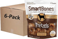 SmartBones Mini Pretzels Dipped With Real Peanut Butter, 7 Count, Rawhide-Free Chews For Dogs, (Pack of 6), Count: 42