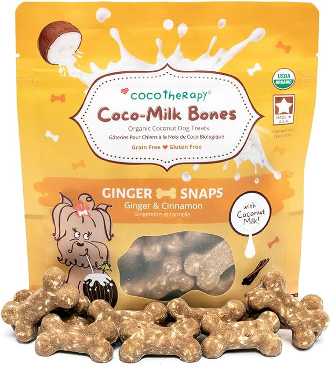 CocoTherapy Coco-Milk Bones Dog Treat (Ginger Snaps) 6 Oz.