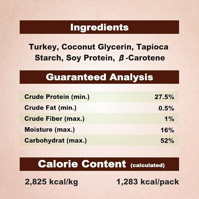 A Freschi srl Turkey Dog Treats, USA-Sourced Trukey, All-Natural, Hypoallergenic, Low-Fat, Healthy & Easily Digestible, Puppy & Training Snack, β-Carotene Stick 16 oz