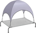 Simple Trending Raised Dog Bed for Large Dogs with Canopy, Waterproof Elevated Dog Bed, Breathable Big Pet Cot, Grey