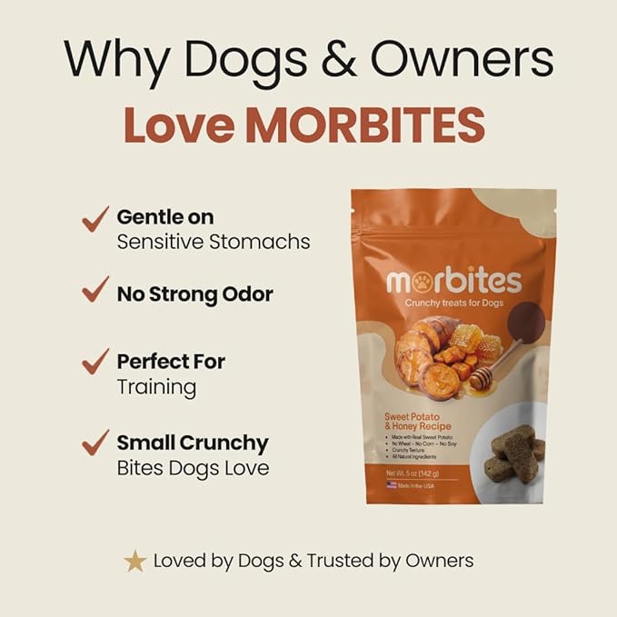 Crunchy Dog Training Treats - Sweet Potato & Honey, Easy to Digest, All Natural, Small Bite Snacks, Made in USA, 5 oz