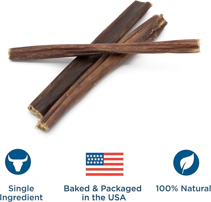 Best Bully Sticks 6 Inch Gullet Sticks - 25 Count (Pack of 1) - Natural, Esophagus Snack, Rawhide Alternative