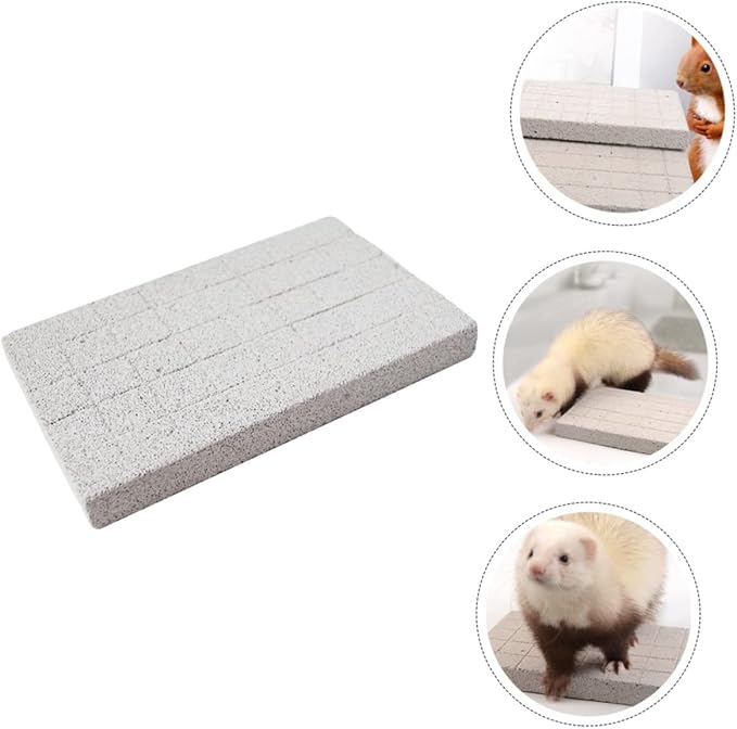 BESTonZON 1Pc Volcanic Rabbit Scratch Board Pet Feet Mat for Hamsters Hedgehogs and Animals Smooth Surface for Grooming and Claw Blunting Easy to Place Cage