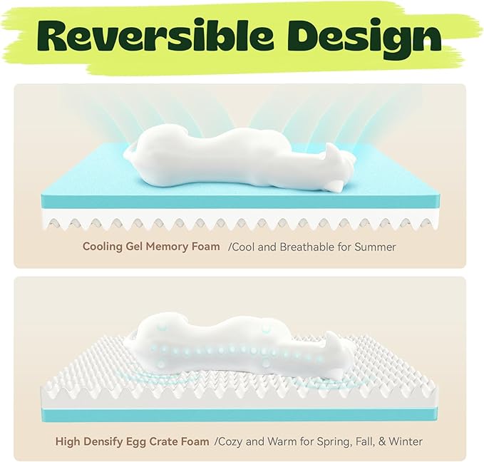 Memory Foam Dog Beds Medium Sized Dog with Removable Bolsters & Washable Cover,Orthopedic Pet Beds Eggshell Foam Infused with Cooling Gel Waterproof Relieves Joint Pain,28"x23"x6.5"Dark Grey