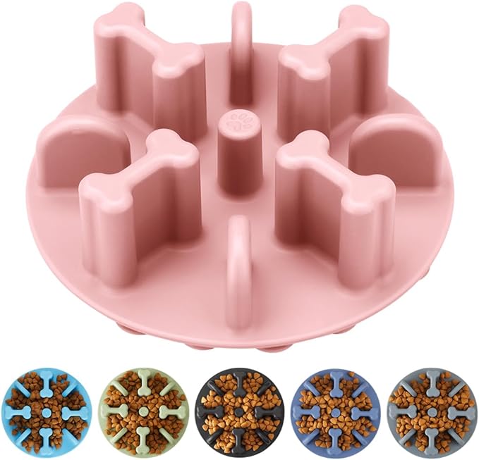Soft Silicone Anti-Choking Puzzle Slow Down Eating Feeder Insert for Dogs, Compatible with Regular Elevated Dog Bowls
