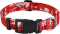 Dog Collar for Medium Dogs, Soft Comfy Pet Collar for Small Medium Large Dogs, Floral Pattern for Boy Girl Puppy Dogs(Team Red,M)
