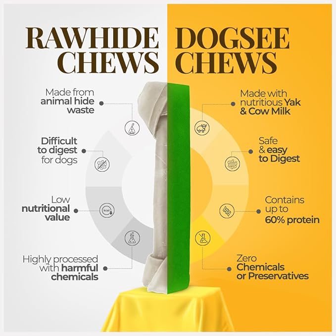 Dogsee Mint Flavor Himalayan Yak Chews for Dogs (Large - 4 Bars) | Aid Digestion | Dog Chews for Teeth Cleaning | Odorless Dog Treats | Rawhide Free | Long Lasting