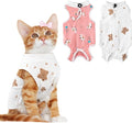 Coppthinktu 2 PCS Cat Recovery Suit Female Cat Onesie for Cats After Surgery Spay Abdominal Wounds, Kitten Recovery Suit Female Breathable E-Collar Alternative Kitten Onesie Anti Licking Large