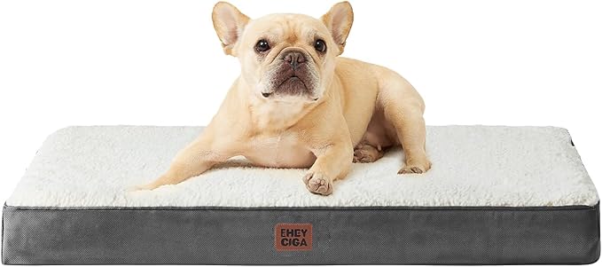 EHEYCIGA Orthopedic Dog Beds, Egg Crate Dog Bed Pet Mat with Washable Removable Cover, All Size Dogs