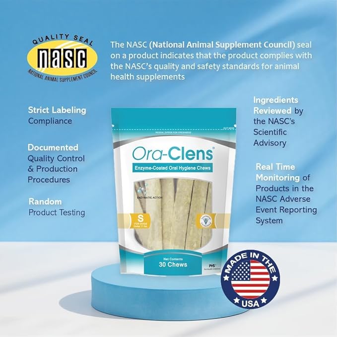 Oral Hygiene Chews for Small Dogs – Enzymatic Dental Treats for Daily Oral Care, Helps Clean Teeth & Freshen Breath, Supports Plaque & Tartar Control – 30 Chews (3 Pack)