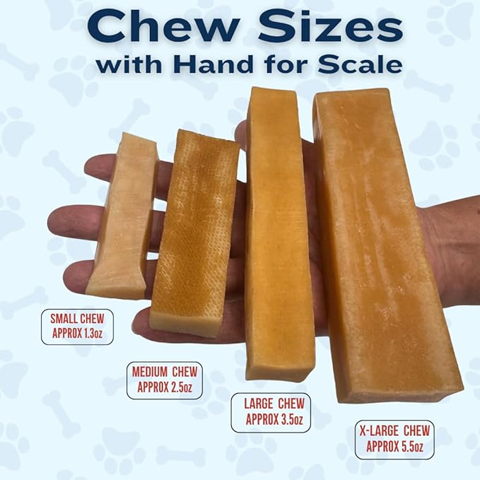 Premium Yak Cheese Himalayan Dog Chews - Natural Yak Chews for Large and Small Dogs - Yak Milk Dog Chew - Long-Lasting Treats Aggressive Chewers - X-Large, 2 Pounds (6 Pieces)
