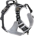 DogTraxs Dog Harness for Large Dogs - No Pull Front Clip, Adjustable Step in Reflective Vest with Metal Buckles - Black