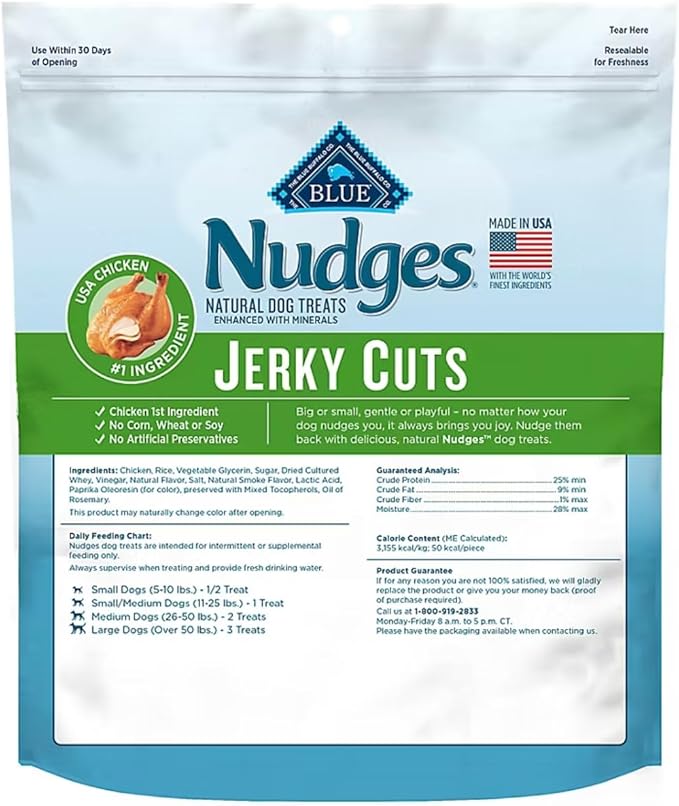 Blue Buffalo Nudges Jerky Cuts Natural Dog Treats - Chicken, 40 oz