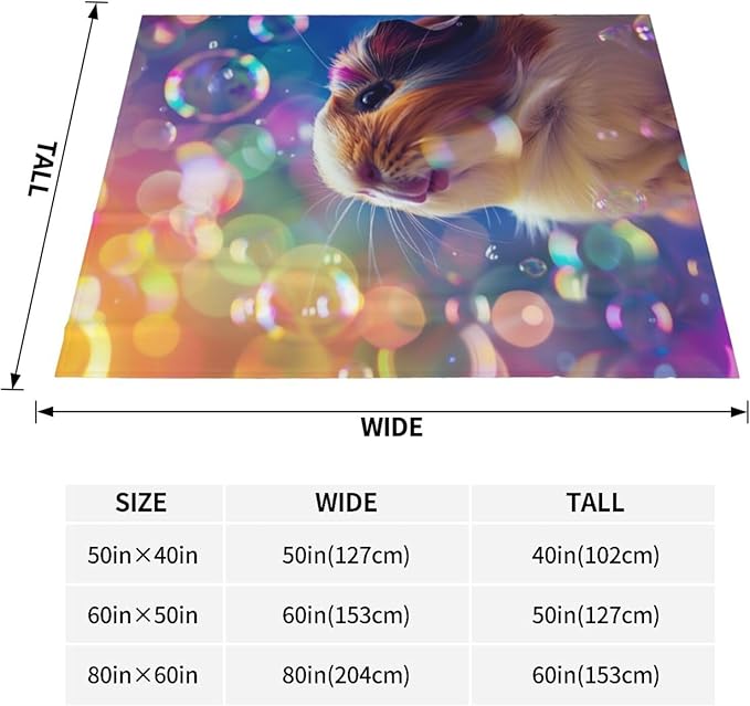 Guinea Pig Blanket Gifts for Women Men Adults Guinea Pig Lovers, Animal Plush Fleece Throw Blankets, Cozy Soft Warm Bedding Decor for Sofa Living Room Travel 50"x60"