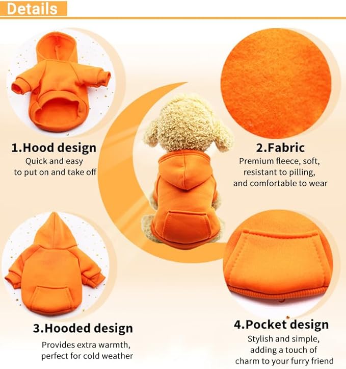 TAPBULL Dog Dresses, Fashionable Pet Dog Sweatshirt Clothes in Dark Colors, Cute Cat Birthday Dress Outfit (Red/Blue/Orange 3-Pack), X-Small