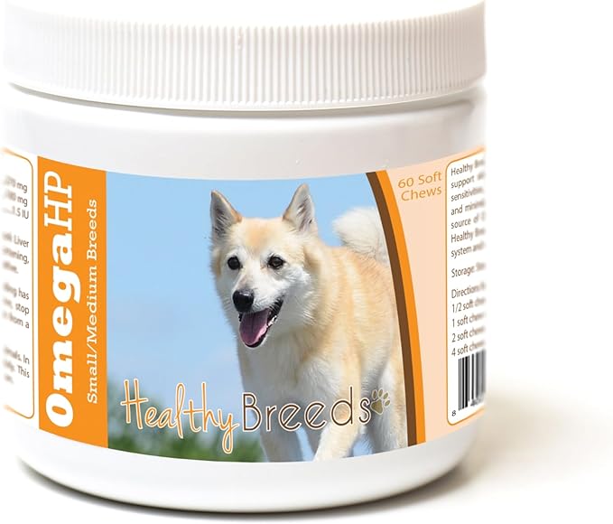 Healthy Breeds Norwegian Buhund Omega HP Fatty Acid Skin and Coat Support Soft Chews 60 Count