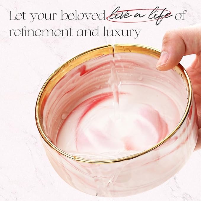 Dazzling Ceramic Elevated Cat Bowls, Gift for Cat Owner, Birthday (Medium,Pink)