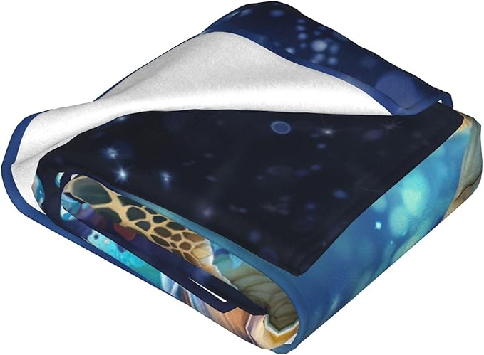 Turtle Blanket Sea Turtle Throw Blankets Cozy Fleece Flannel Blanket Lightweight Bedding Blanket Turtle Gifts Stuff for Girls Boys Women Lovers Adults Decor for Couch Sofa Bed 80"X60"