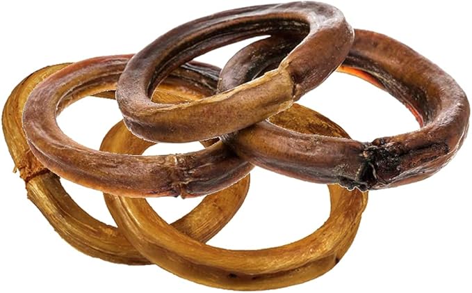 hotspot pets Bully Stick Rings for Dogs - (20 Pack) 4" Premium All Natural Long Twisted Beef Pizzle Dog Chew Treats, Low Odor- Grain Free Fully Digestible Rawhide Alternative -Thick Chew Circles