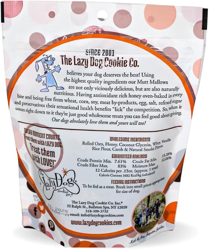 The Lazy Dog Cookie Co. Soft Dog Treats, Mutt Mallows Sweetie Smores, for Small, Medium and Large Dogs, Wheat-Free, Baked in The USA, 5 oz. (Pack of 3) Smores