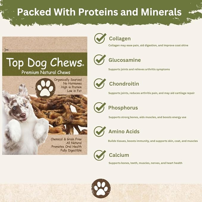 Top Dog Chews Dehydrated Chicken Feet for Dogs (25) – All Natural, Single Ingredient Dog Treats – Nail Free, Easily Digestible, Protein Rich, Low in Calories, Supports Joint Health