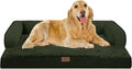 Large Dog Bed Orthopedic Washable - Beds Bolster Pet - XL Large Big Dogs - Memory Foam - Couch Sofa Bed- Waterproof with Removable Cover - Outpost Olive Dog Bed