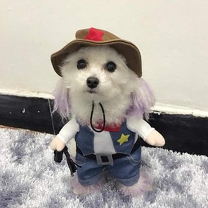 Halloween Cat Cowboy Costume Hat Funny Costume for Cats & Small Dogs- XL